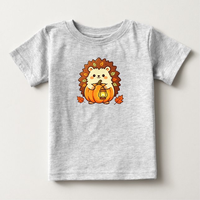 T-shirt Pour Bébé Hérisson mignon d'automne (Devant)