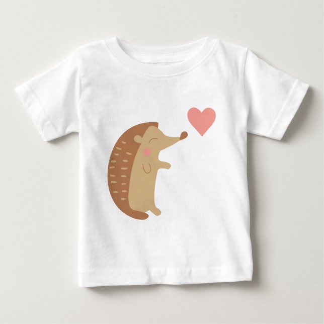 T-shirt Pour Bébé Hérisson Valentine (Devant)