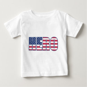 T-shirt Pour Bébé Hero américain Drapeau Étoiles rayures rouge blanc