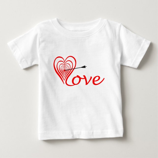 T-shirt Pour Bébé Herz Liebe Dartscheibe mit Pfeil (Devant)