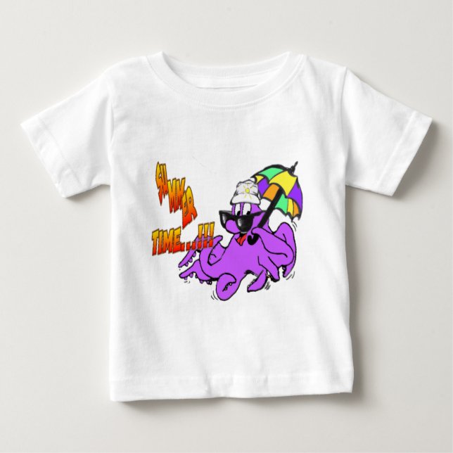 T-shirt Pour Bébé Heure d'été Octopus Toddler Ruffle Tee (Devant)
