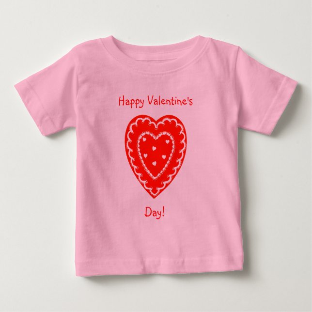 T-shirt Pour Bébé Heureuse Sainte-Valentin (Devant)