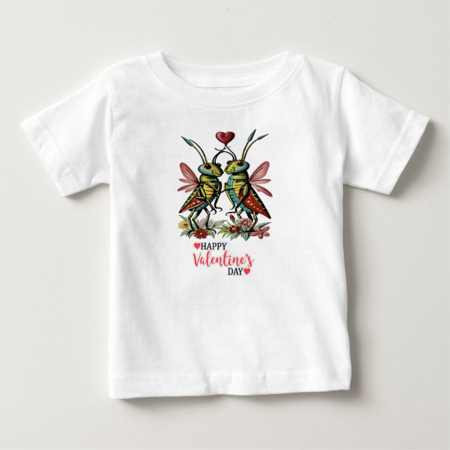 T-shirt Pour Bébé Heureuse Sainte-Valentin (Devant)