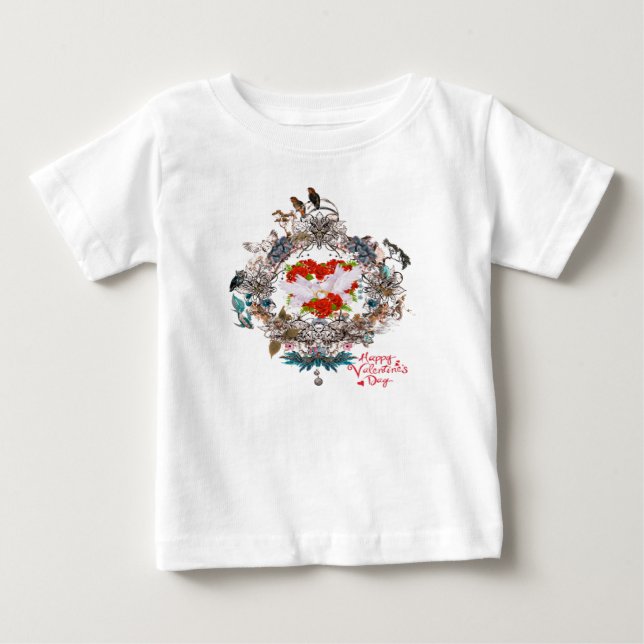 T-shirt Pour Bébé Heureuse Sainte-Valentin (Devant)