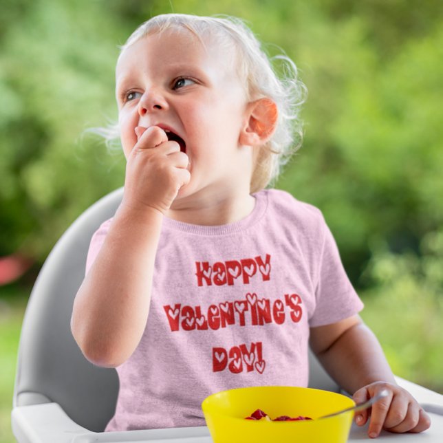T-shirt Pour Bébé Heureuse Sainte-Valentin avec coeur (Happy Valentine's Day with Hearts Baby T-Shirt)