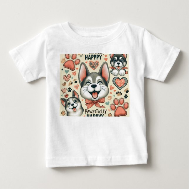 T-shirt Pour Bébé Heureux de manière puissante (Devant)