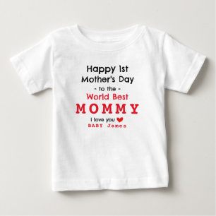 T-SHIRT POUR BÉBÉ HEUREUX JOUR DE LA PREMIÈRE MÈRE - CUSTOMISEZ-LE