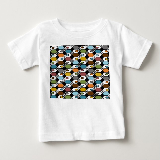 T-shirt Pour Bébé Hexagons et Starburst (Devant)