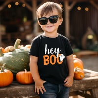 Hey Boo Orange Black Funny Halloween Ghost