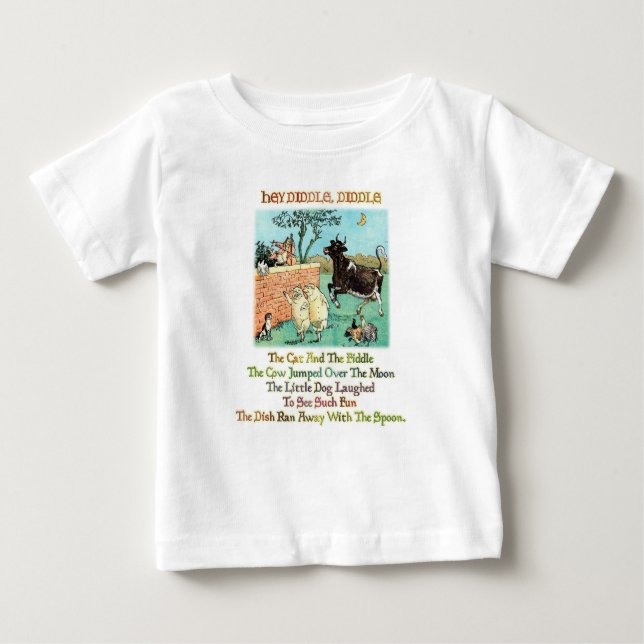 T-SHIRT POUR BÉBÉ HEY DIDDLE DIDDDDLE LE CHAT ET LE FIDDDDLE (Devant)