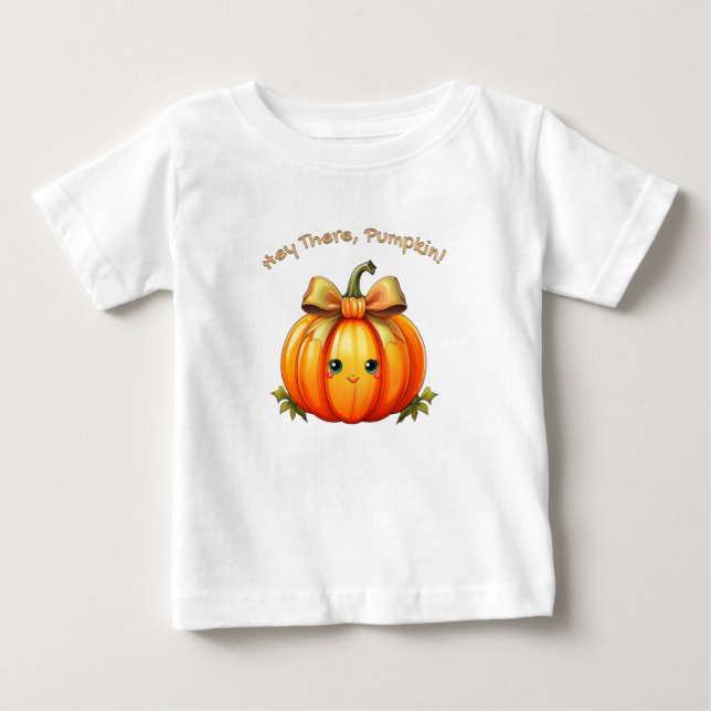 T-shirt Pour Bébé Hey There, Pumpkin – Cute Baby Pumpkin Design (Devant)