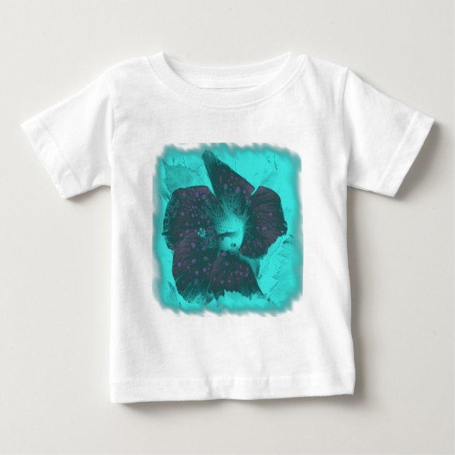 T-shirt Pour Bébé Hibiscus Abstrait Tricolor (Devant)