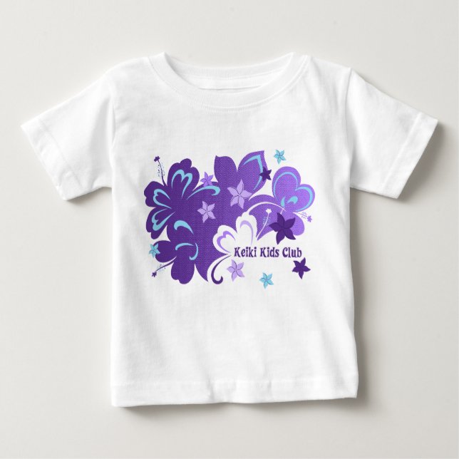 T-shirt Pour Bébé Hibiscus papillon Hawaïen et Papillon (Devant)