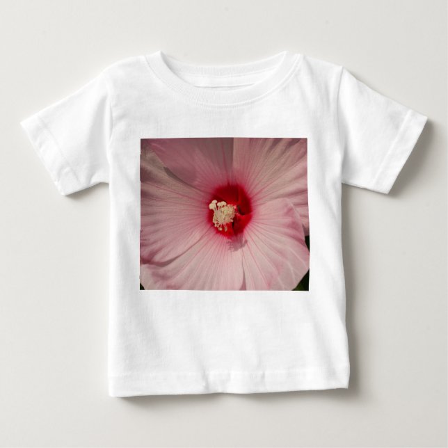 T-shirt Pour Bébé Hibiscus Photos Florales Roses Toddler Ruffle Tee (Devant)
