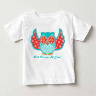 T-shirt Pour Bébé Hibou Boheme Teal et rouge