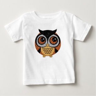 T-shirt Pour Bébé Hibou de parties scintillantes de Faux