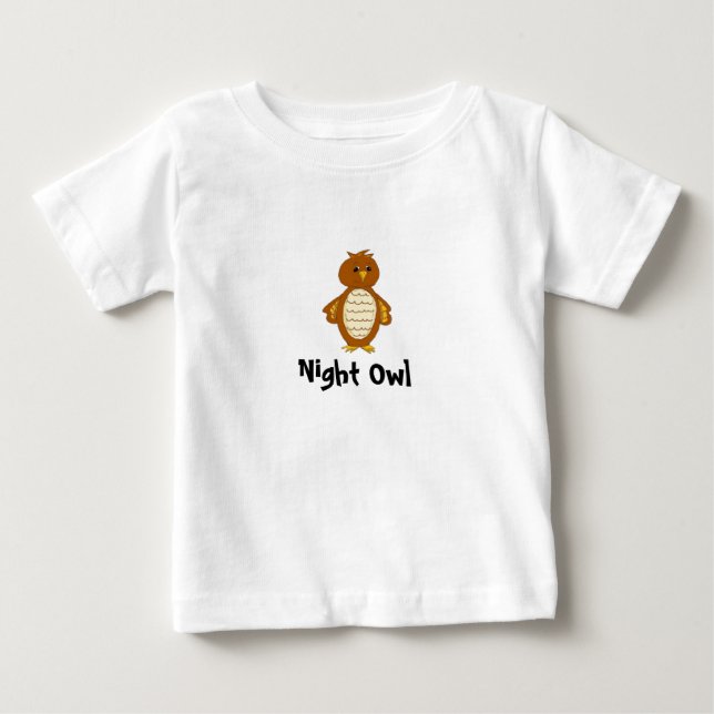 T-shirt Pour Bébé Hibou Nocturne (Devant)