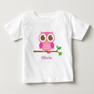 T-shirt Pour Bébé Hibou rose Girly mignon pour des bébés
