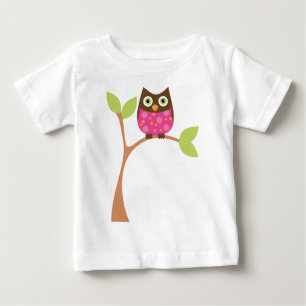 T-shirt Pour Bébé Hibou rose lumineux de bébé