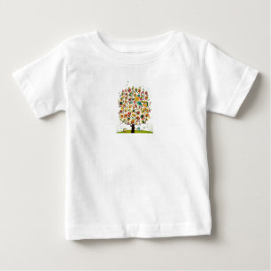 T-shirt Pour Bébé Hiboux dans la chemise d'arbre