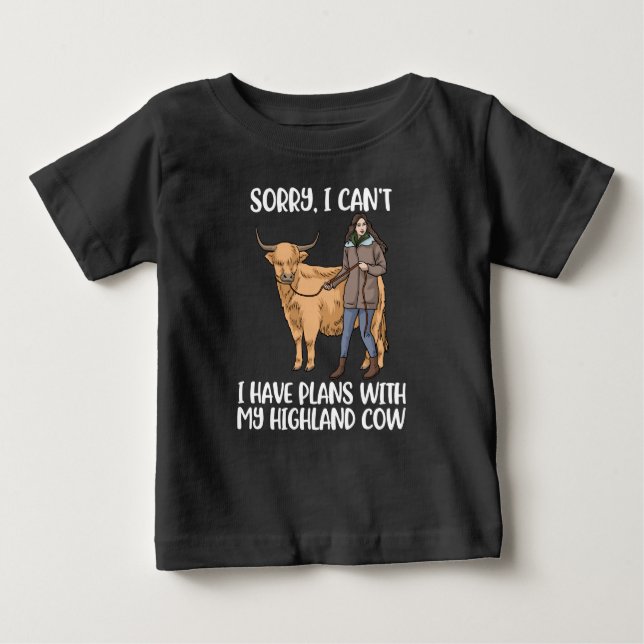 T-shirt Pour Bébé Highland Cow Lover Femmes Scotland Highland Cow (Devant)