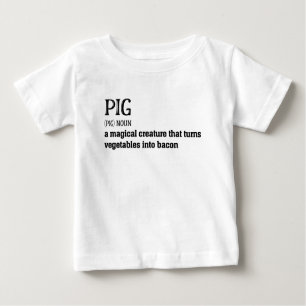 T-shirt Pour Bébé Hilaried Pig and Bacon Définition Drôle cadeau amu