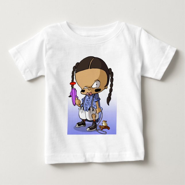 T-shirt Pour Bébé Hip hop Gangsta de bébé (Devant)