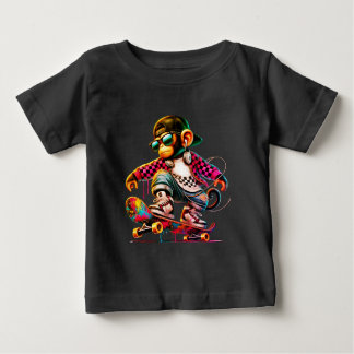 T-shirt Pour Bébé Hip-Hop Monkey on Wheels: Bold Streetwear for Tren
