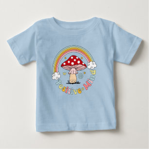 T-shirt Pour Bébé Hippie de champignon positif rétro