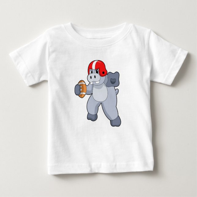 T-shirt Pour Bébé Hippo à Football Sports (Devant)
