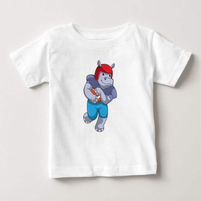 T-shirt Pour Bébé Hippo à Football Sports (Devant)