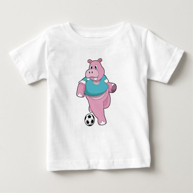 T-shirt Pour Bébé Hippo as Soccer player with Soccer.PNG (Devant)