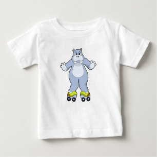 T-shirt Pour Bébé Hippo avec patins à rouleaux