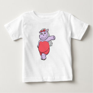 T-shirt Pour Bébé Hippo en mariée avec Voile & Bow