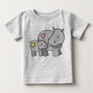 T-shirt Pour Bébé Hippo mère et bébé