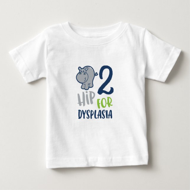 T-shirt Pour Bébé Hippo pour dysplasie de la hanche (Devant)