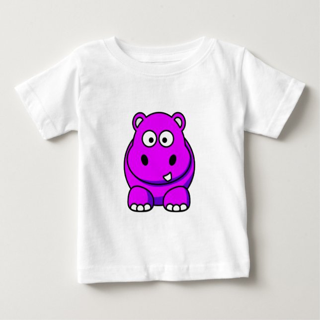 T-shirt Pour Bébé Hippo rose (Devant)