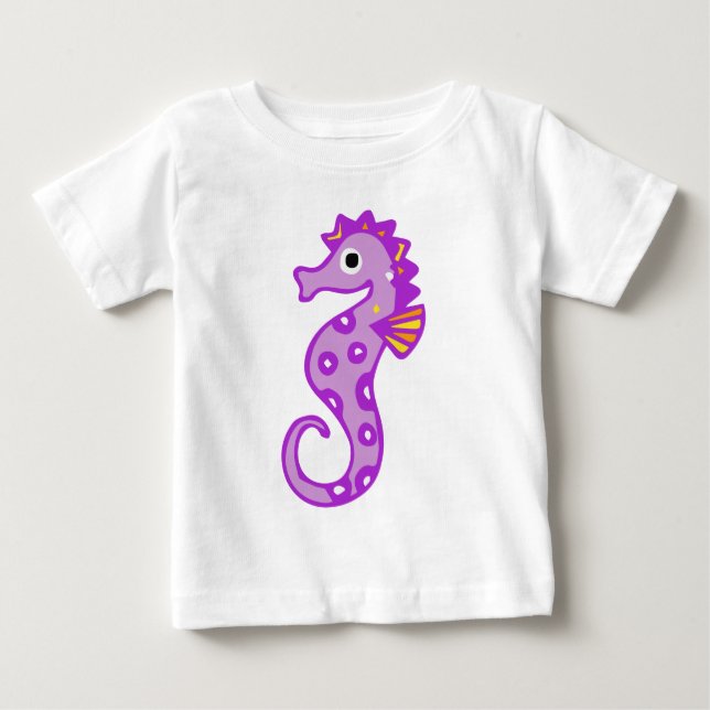 T-shirt Pour Bébé Hippocampe pourpre (Devant)