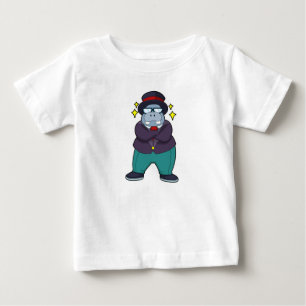 T-shirt Pour Bébé Hippopotame en marié avec costume.PNG
