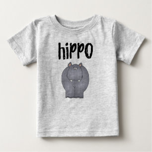 T-shirt Pour Bébé Hippopotame gris
