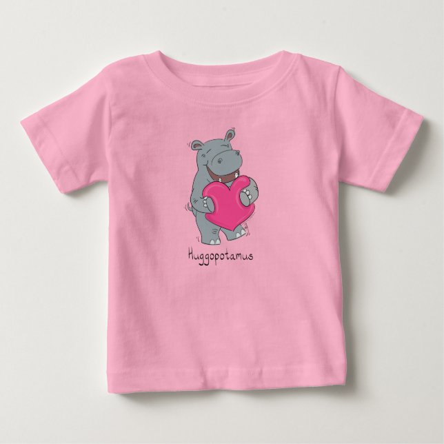 T-shirt Pour Bébé Hippopotame Hugs Enfants mignons Hippopotame (Devant)