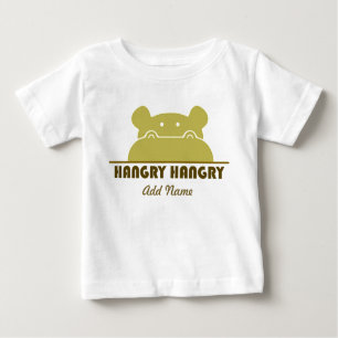 T-shirt Pour Bébé Hippopotame mignon drôle vert de Hangry affamé