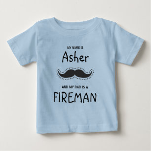 T-shirt Pour Bébé Hipster and Boho design with à Mustache in Black