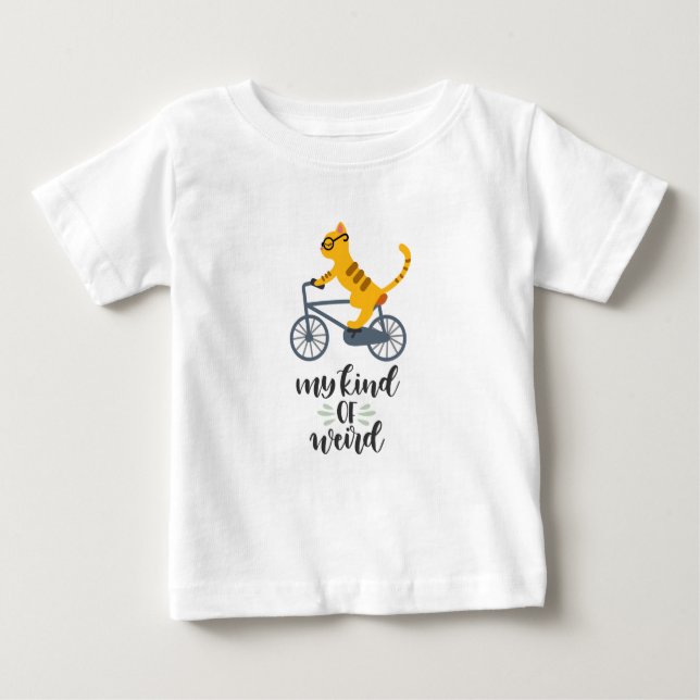 T-shirt Pour Bébé Hipster Bike Cat Tee (Devant)