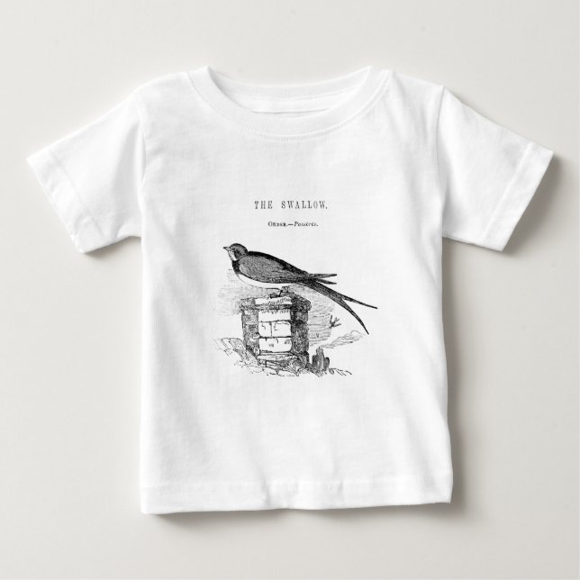 T-shirt Pour Bébé Hirondelle vintage (Devant)