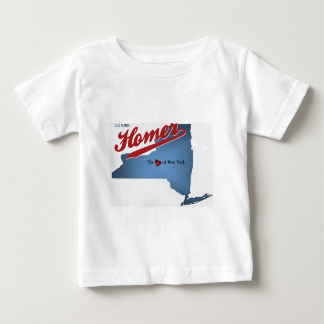 T-shirt Pour Bébé HIstoric Homer : Le Coeur de NY (Devant)