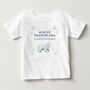 T-shirt Pour Bébé Hiver Onederland Ours polaire 1er anniversaire