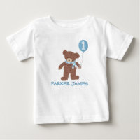 Hiver Teddy Bear Balloon 1er Birthday Shirt