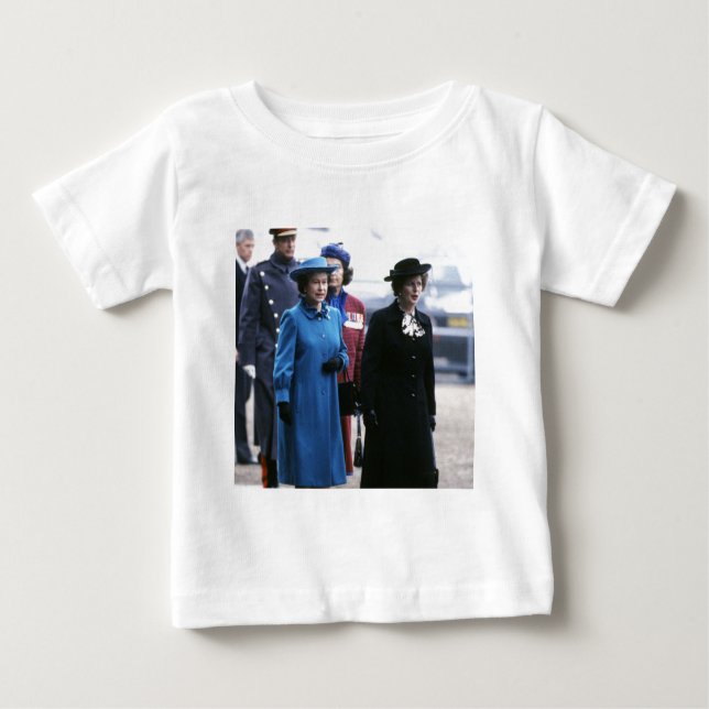 T-shirt Pour Bébé HM Queen Elizabeth II-Margaret Thatcher (Devant)