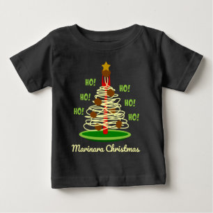 T-shirt Pour Bébé Ho ! Ho ! Ho ! Arbre de Noël Marinara